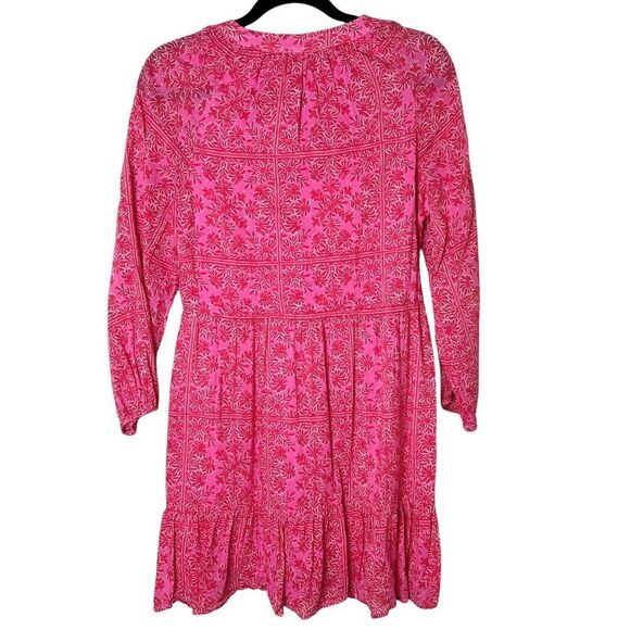 Vineyard Vines Sand Scarf Print Dress Long Sleeve Boho Pink Sz S - Picture 11 of 12